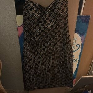 Black and gold cocktail dress